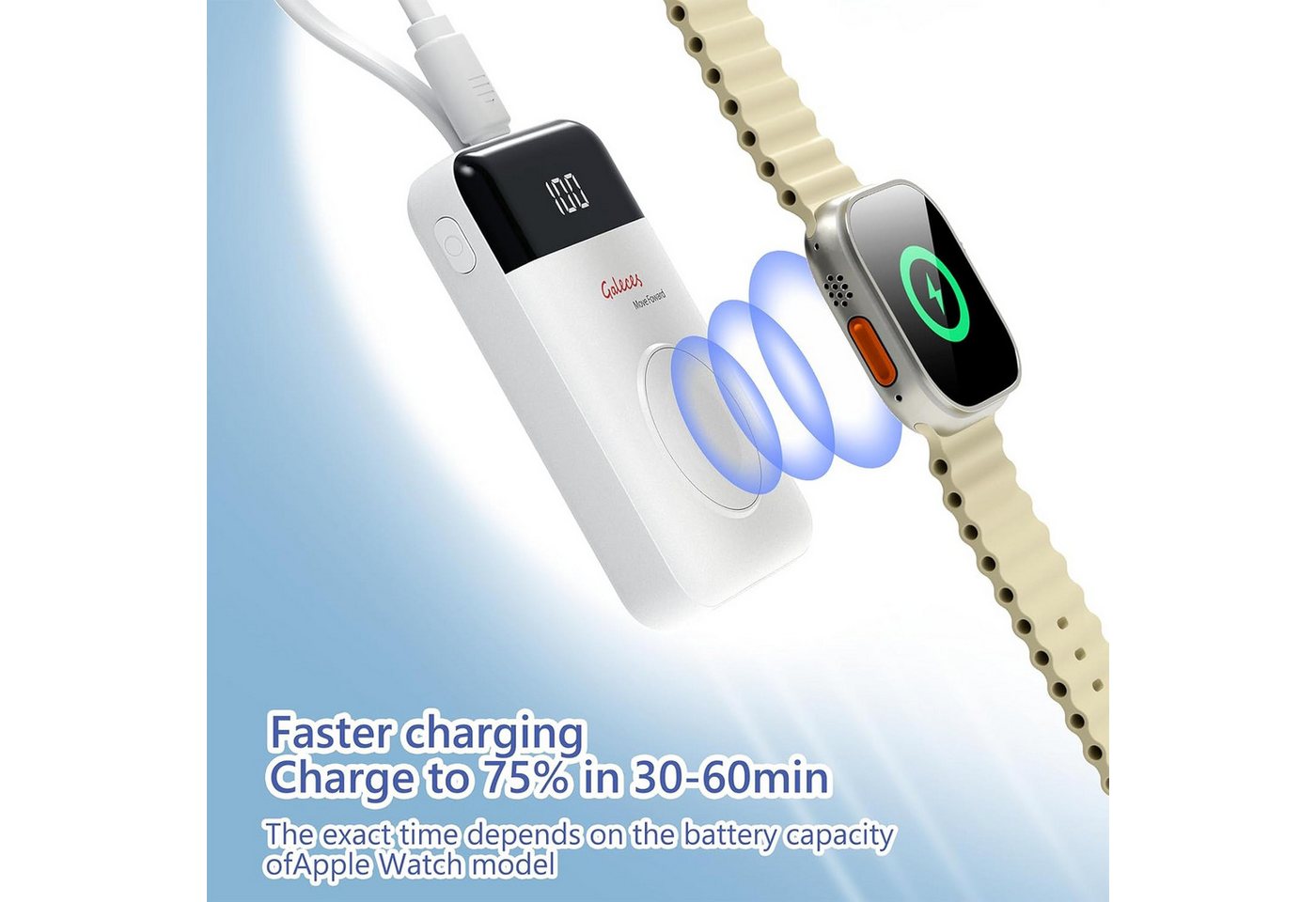Galeces Mini Powerbank 3000mAh Wireless USB C magnetisch kompakt LED Anzeige Powerbank Mini Powerbank 3000 mAh (5 V), Magnetisch Wireless LED Anzeige USB C kompakt 3000mAh tragbar Bild 3