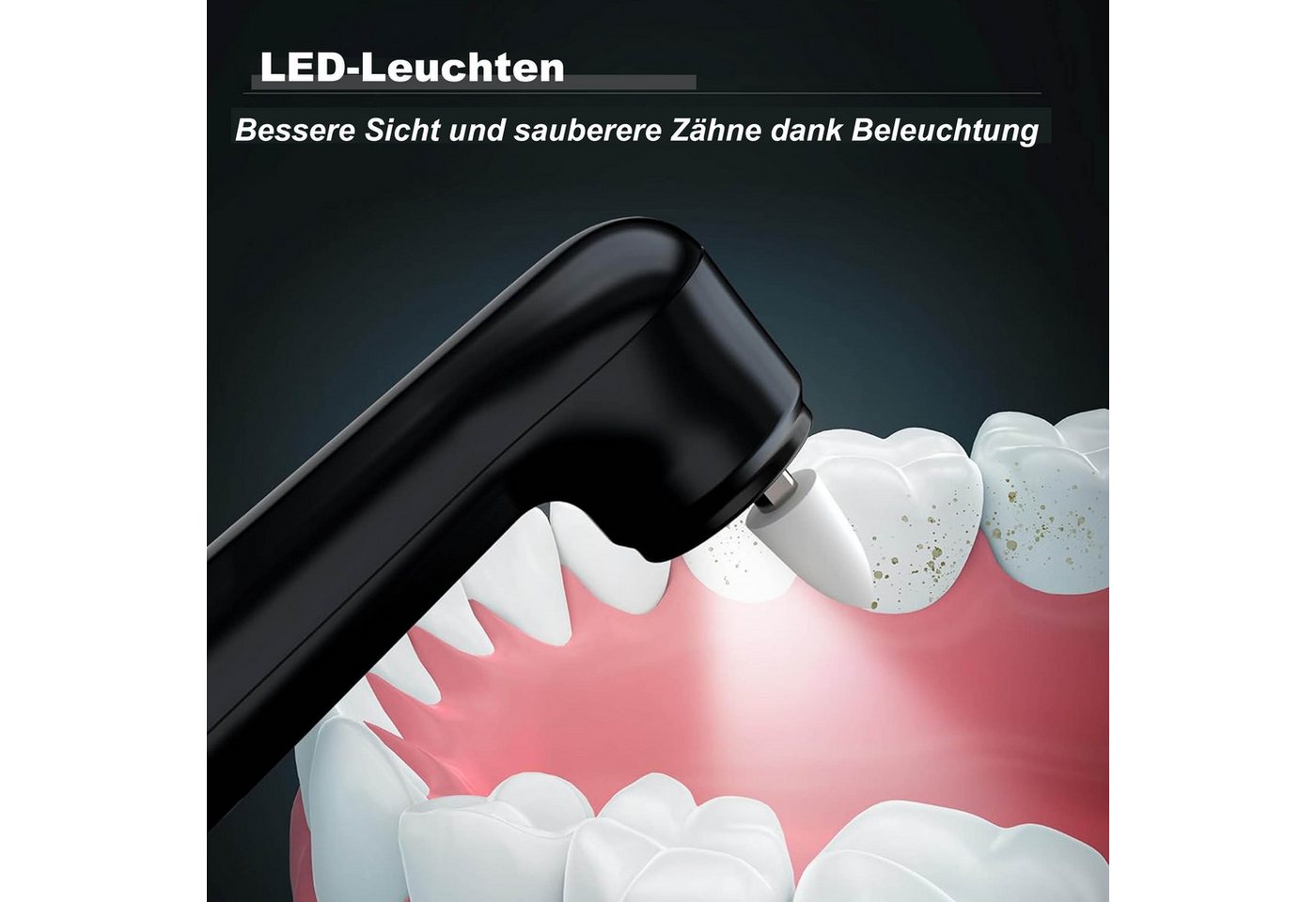 KINSI Mundpflegecenter Elektrisch Zahnsteinentferner, Zahnpolierer, Zahnaufhellung, 5 Modi, mit LED-Licht, 5 Aufsätze Bild 3
