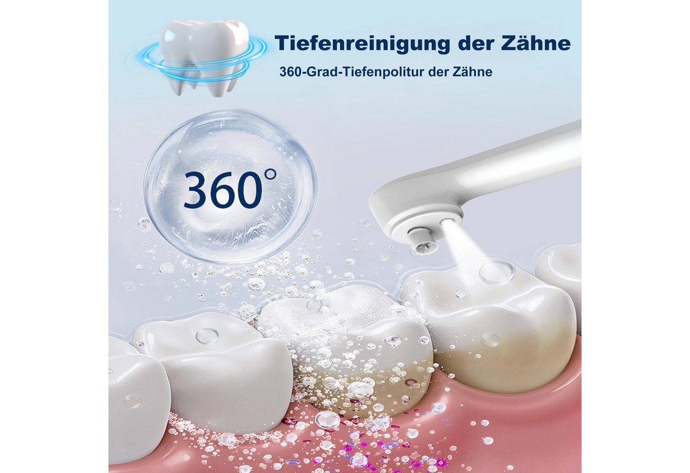 KINSI Mundpflegecenter Elektrisch Zahnsteinentferner, Zahnpolierer, Zahnaufhellung, 5 Modi, mit LED-Licht, 5 Aufsätze Bild 5