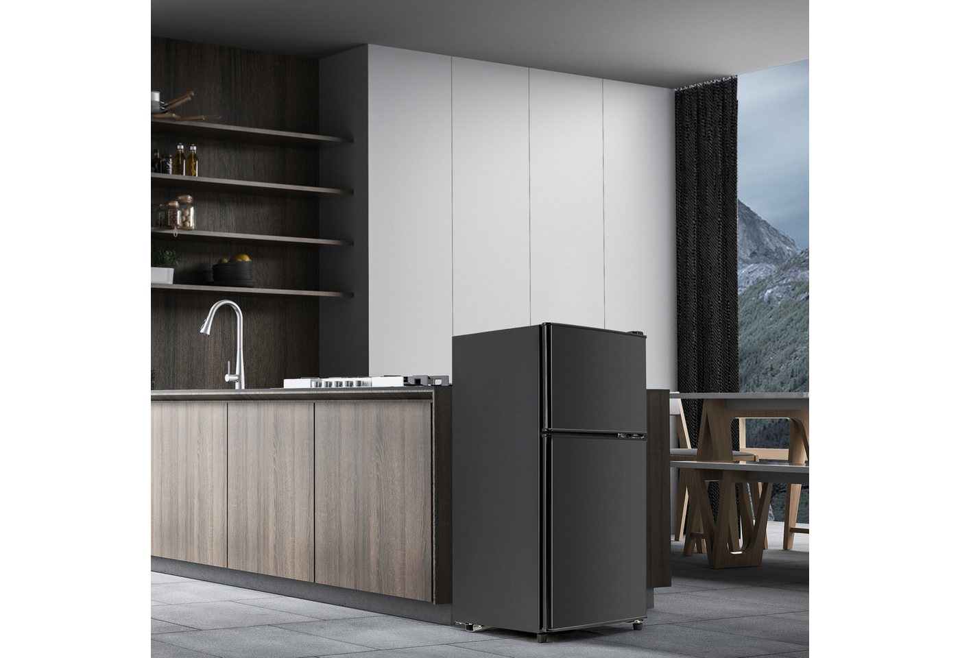 Blossom Kühl-/Gefrierkombination BCD-86, 86.8 cm hoch, 42 cm breit, 7 Temperaturstufen, LED-Beleuchtung, Freistehend, Energieklasse E Bild 3
