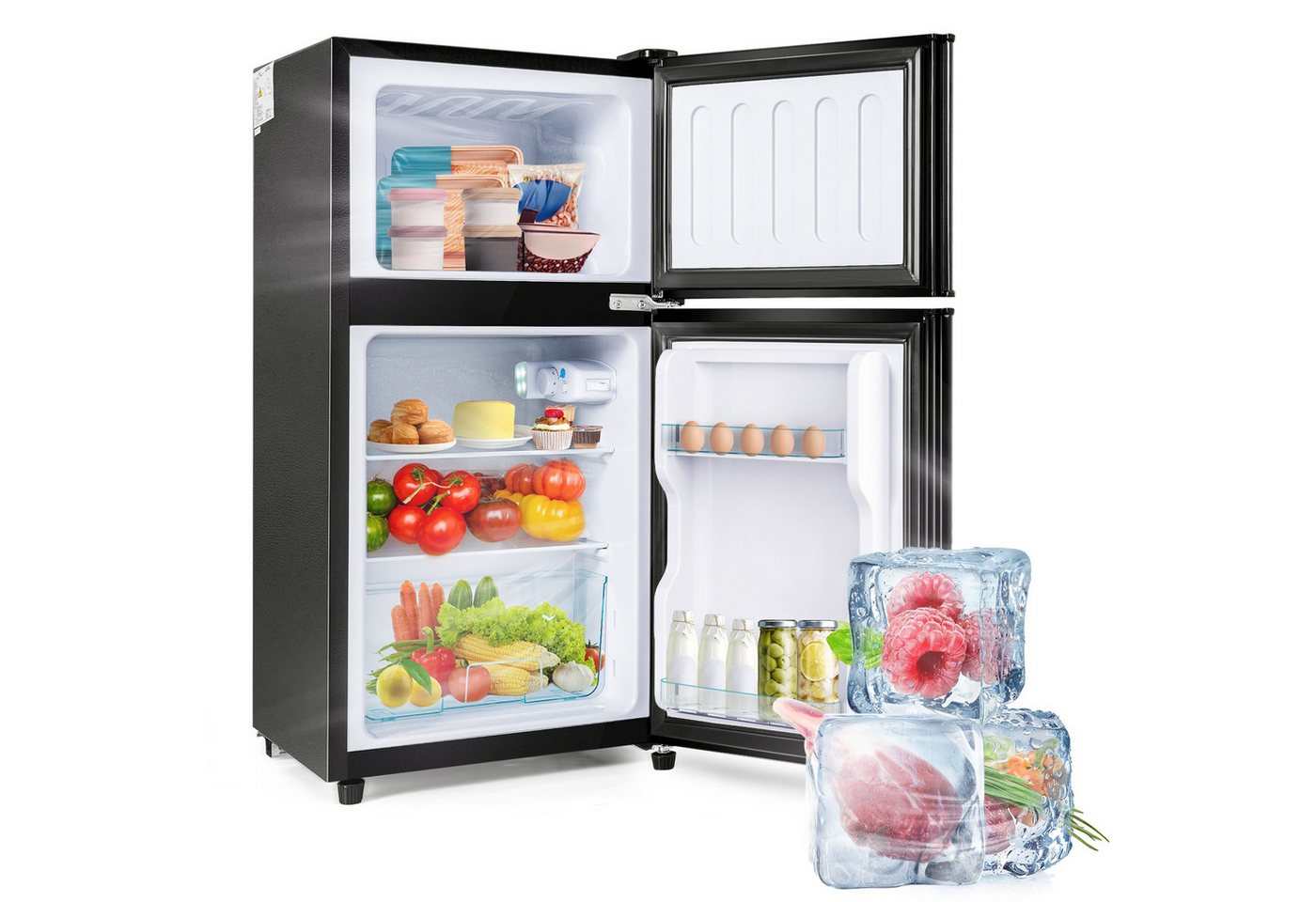 Blossom Kühl-/Gefrierkombination BCD-86, 86.8 cm hoch, 42 cm breit, 7 Temperaturstufen, LED-Beleuchtung, Freistehend, Energieklasse E Bild 5