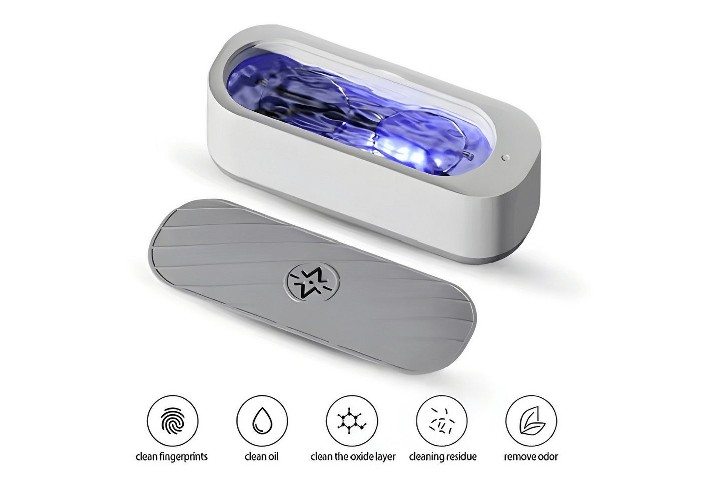 Athlix Ultraschallreiniger Ultraschall-Brillenreiniger Kontaktlinsenreiniger für Schmuck, Uhren, 360° Reinigung, Ideal für Reisen, Einfache Bedienung Bild 2