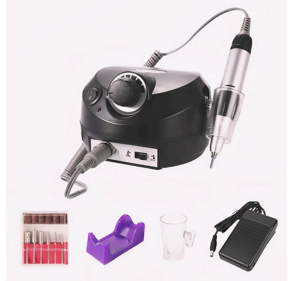World of Nails-Design Maniküre-Pediküre-Set Home Nagelfräser 65W bis 35000 U/min mit Fußschalter und Bit-Set, Für Maniküre und Pediküre geeignet