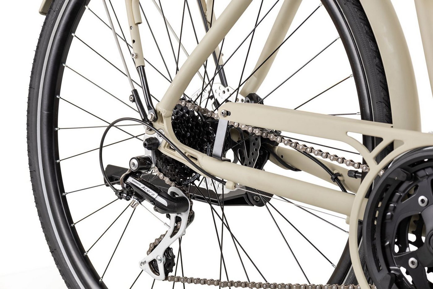 2R Manufaktur Trekkingrad TLX24, 24 Gang Shimano Acera RD-M360 Schaltwerk, Kettenschaltung, Herrenrad 28 Zoll braun/beige Bild 2