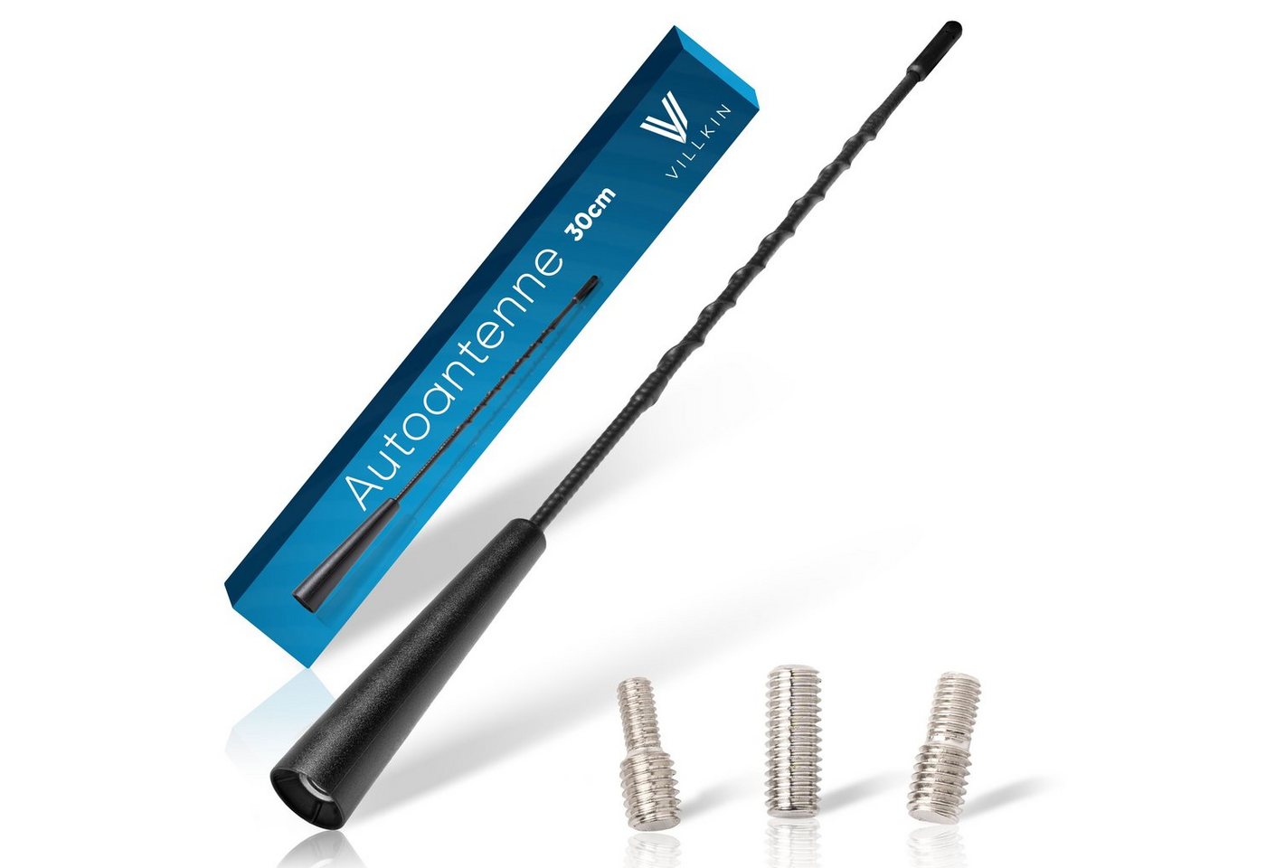 Villkin 30cm Universal Autoantenne, Radioantenne, Antennenadapter, Dachantenne (für Autodachantenne), M4, M5, M6 Gewinde vorhanden Bild 2