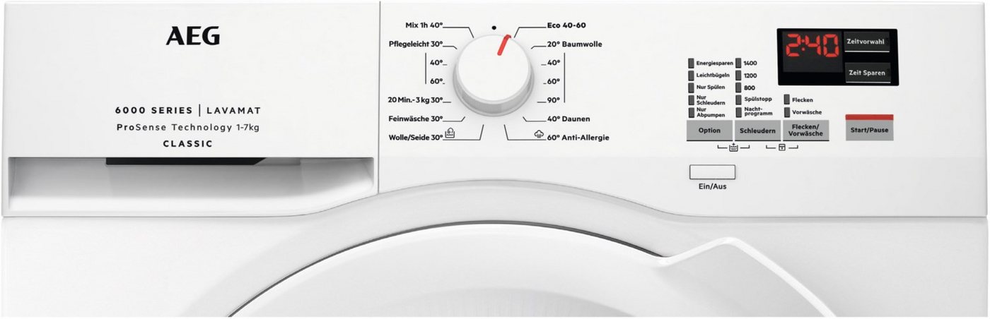 AEG Waschmaschine L6FBC41478, 7.0 kg, 1400 U/min, ÖKO LAVAMAT Waschmaschine Frontlader mit ProSense®- Mengenautomatik Bild 2