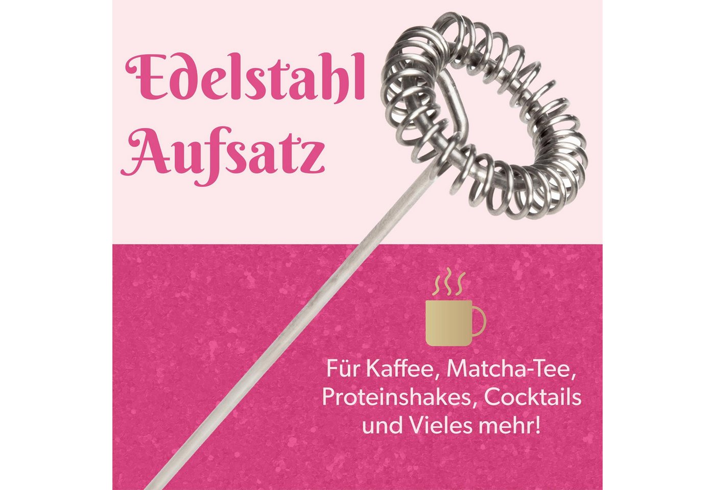 Paris Hilton Milchaufschäumer Milchaufschäumer Stab aus Edelstahl und Kunststoff, elektrisch Bild 2