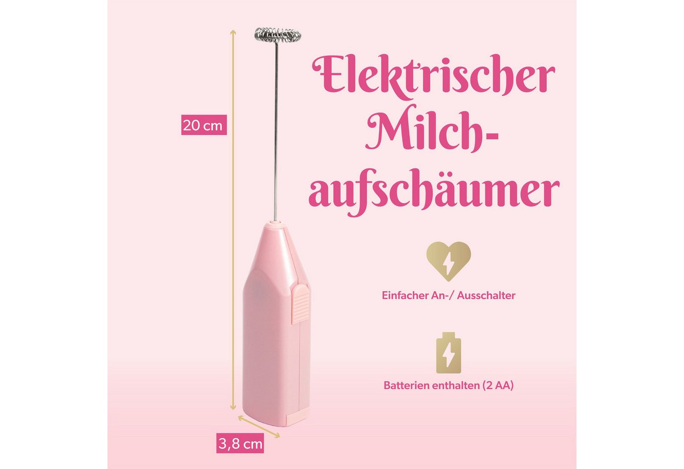 Paris Hilton Milchaufschäumer Milchaufschäumer Stab aus Edelstahl und Kunststoff, elektrisch Bild 4