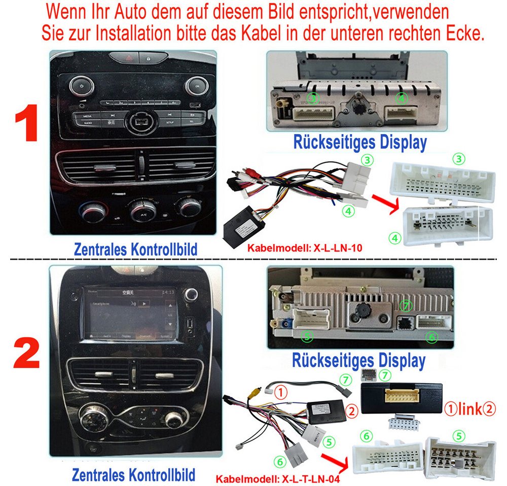 ESSGOO Für Renault Clio 4 2013-2018 Android 15 Autoradio Autoradio (Digitalradio (DAB), FM, Apple Carplay Android Auto GPS Navi WIFI BT SWC) Bild 2
