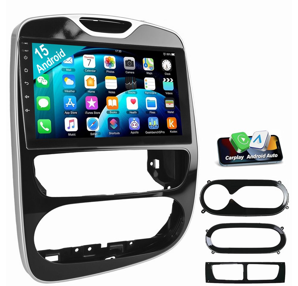 ESSGOO Für Renault Clio 4 2013-2018 Android 15 Autoradio Autoradio (Digitalradio (DAB), FM, Apple Carplay Android Auto GPS Navi WIFI BT SWC) Bild 3