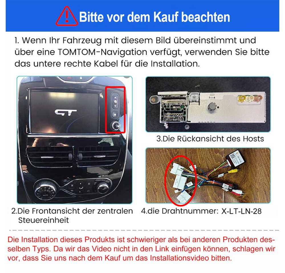 ESSGOO Für Renault Clio 4 2013-2018 Android 15 Autoradio Autoradio (Digitalradio (DAB), FM, Apple Carplay Android Auto GPS Navi WIFI BT SWC) Bild 4