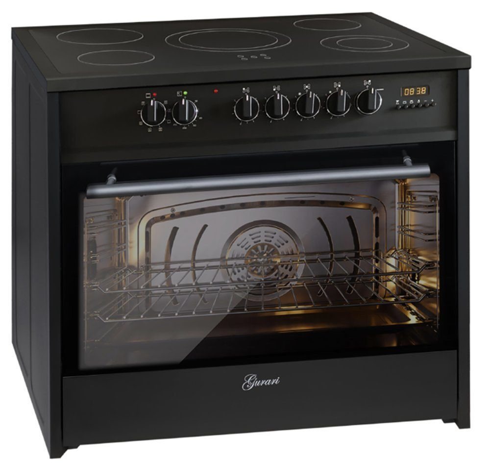 GURARI Elektro-Standherd Elektro Standherd 90 cm, Range Coocker,121L+Dunstabzugshaube 90 cm GCH E 912 BL+GCH S 411 90 BL PRIME N., mit 1-fach-Teleskopauszug Bild 3