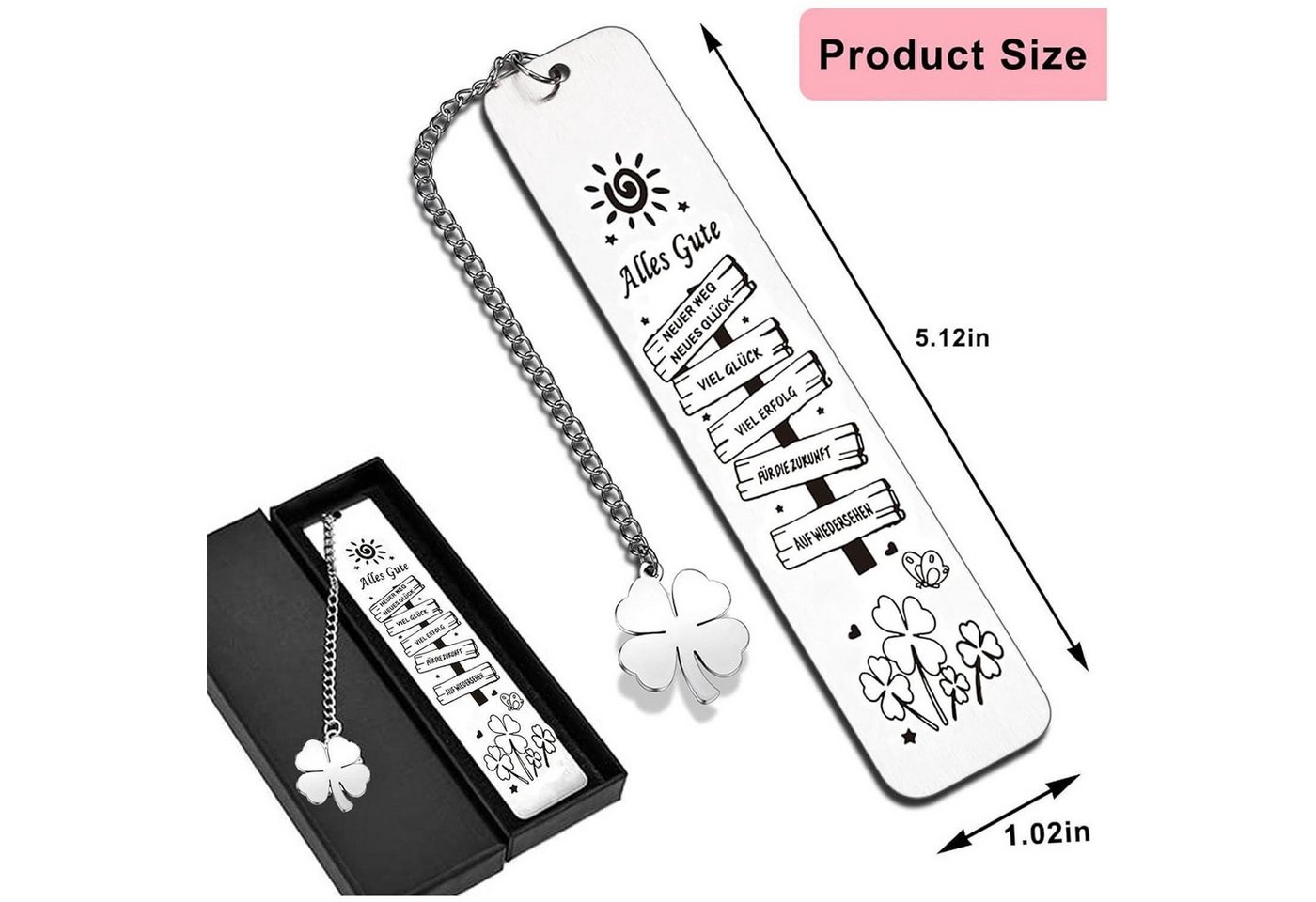 LuxusKollektion Lesezeichen Lesezeichen Abschied Ruhestand Glücksbringer Metall Lesezeichen Bild 2