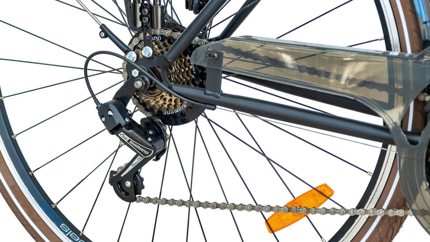 LUCHS Cityrad Feline Damenfahrrad 26 Zoll – Cityfahrrad Hollandrad – Citybike, 21 Gang Shimano, Kettenschaltung, 21 Gang SHIMANO, Frontkorb – Citybike für Alltag & Freizeit