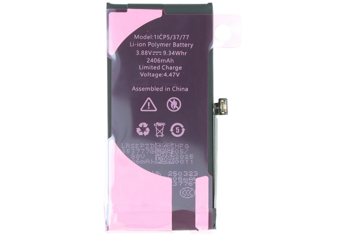 AccuCell Akku passend für Apple iPhone 13 Mini, diagnostizierbar, Li-Polymer, Akku 2406 mAh (3,9 V) Bild 3