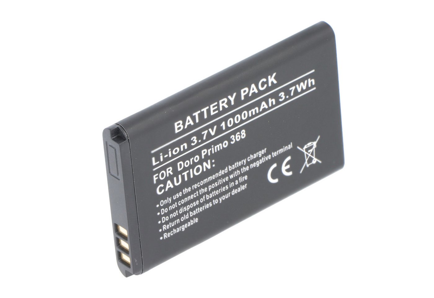 AccuCell Akku passend für Doro Primo 368, Maße 53,1x33,8x5,4mm, Li-ion Doro RC Akku 1000 mAh (3,7 V) Bild 4