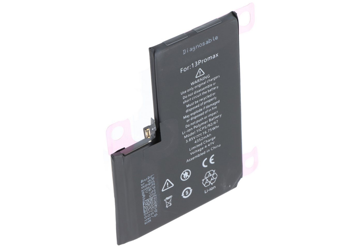 AccuCell Akku passend für Apple iPhone 13 Pro Max, diagnostizierbar, Li-Polyme Akku 4352 mAh (3,9 V) Bild 4