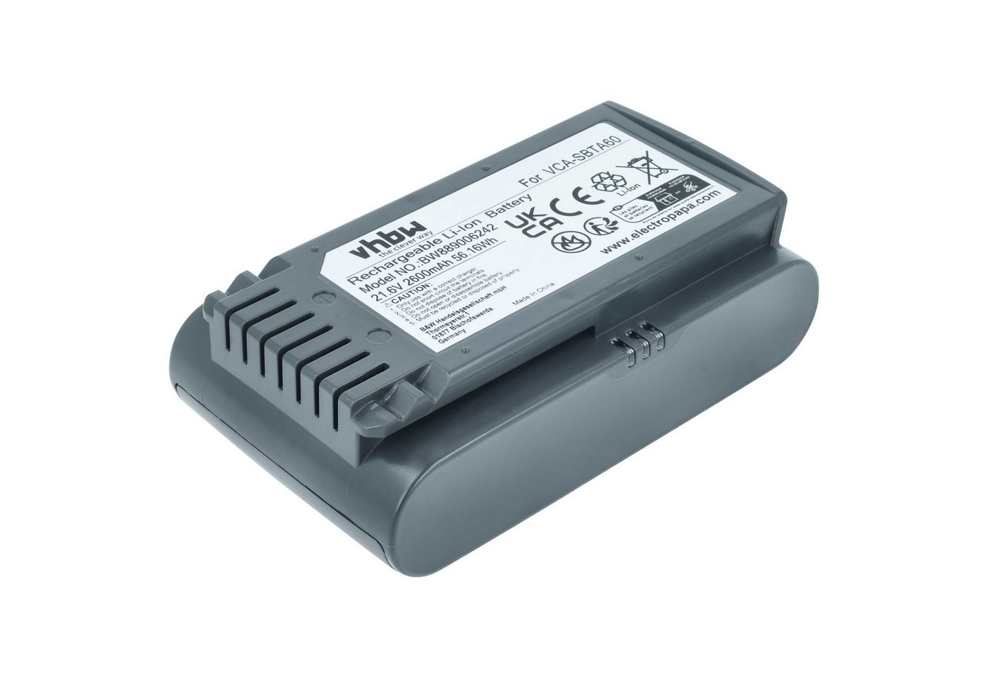 vhbw Akku passend für Samsung Jet 65, Jet 60 Turbo, VS15A6031R4, Powerstick Staubsauger-Akku Akku Li-Ion 2600 mAh (21,6 V, 1 St), Leistungsfähiger Austausch-Akku für Ihren Staubsauger Bild 3
