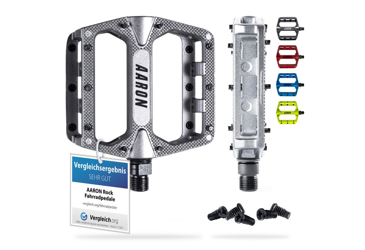 AARON Fahrradpedale Rock MTB Pedale Aluminium - Industriekugellager & austauschbare Pins Bild 5