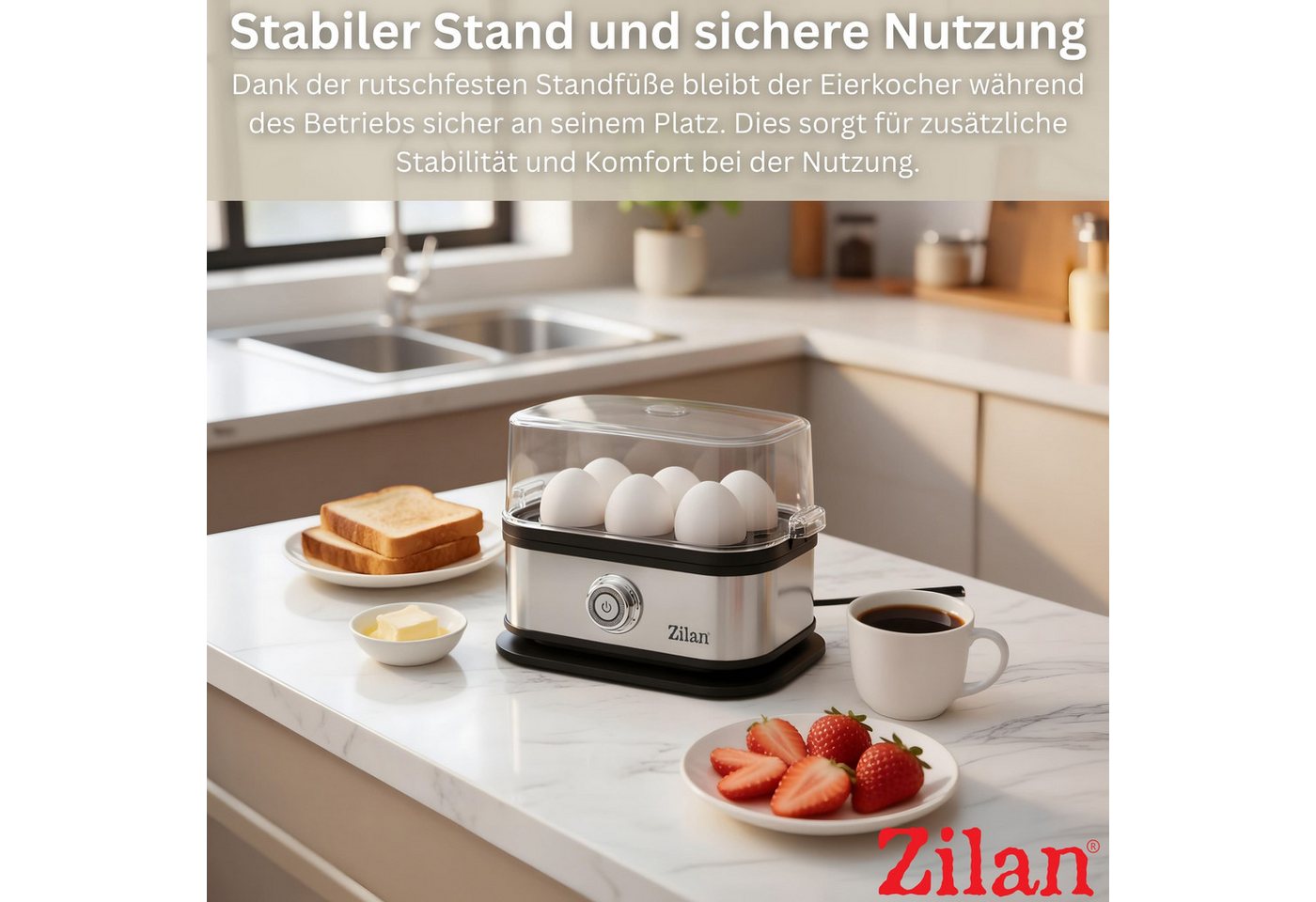 Zilan Eierkocher ZLN-4109, Anzahl Eier: 6 St., 200 W, Für bis zu 6 Eier Bild 2