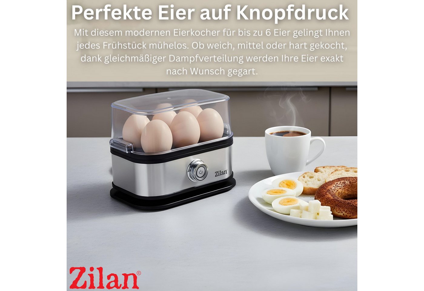 Zilan Eierkocher ZLN-4109, Anzahl Eier: 6 St., 200 W, Für bis zu 6 Eier Bild 5
