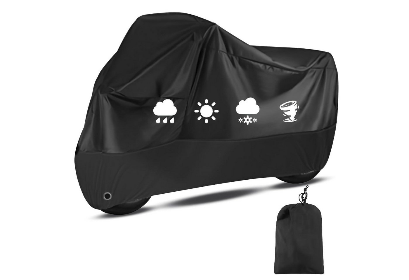 FOUORTUNATE-BEE Autosonnenschutz Motorrad Abdeckung wasserdicht UV Schutz Outdoor Plane Universal, Motorrad Roller Abdeckplane Winter Regen Staub Schutz Garage Bild 3