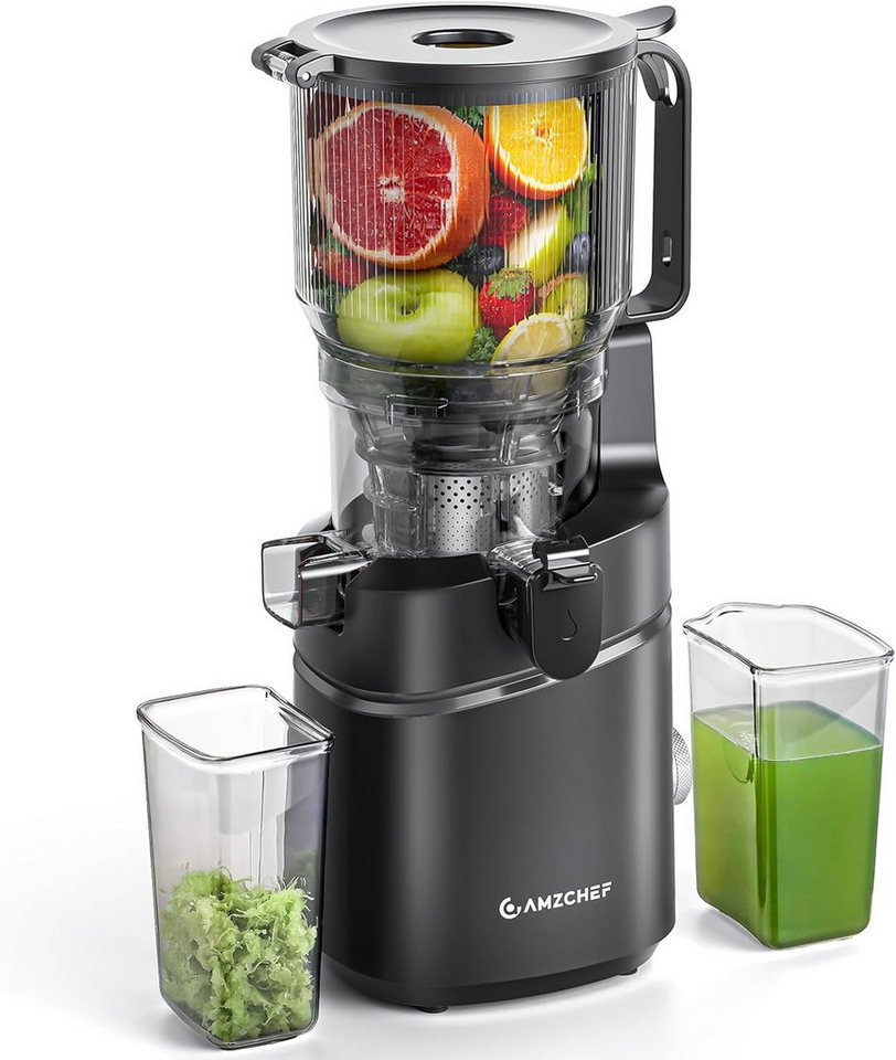 AMZCHEF Zentrifugenentsafter CE-SJ-03OT6C-BK, 250 W, 150MM Öffnung und 2L Kaltpress Bild 5