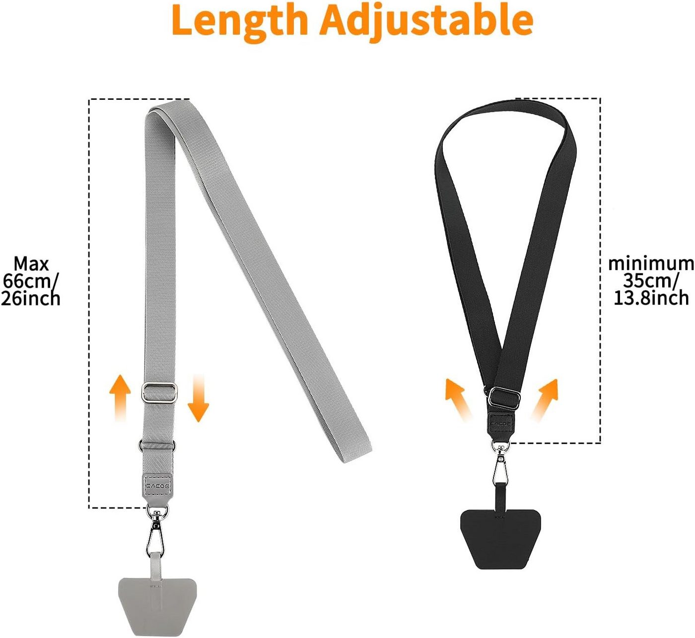 FELIXLEO Handykette Handyband Universal 2 Stück verstellbar Halsband mit 2 Patches Bild 2