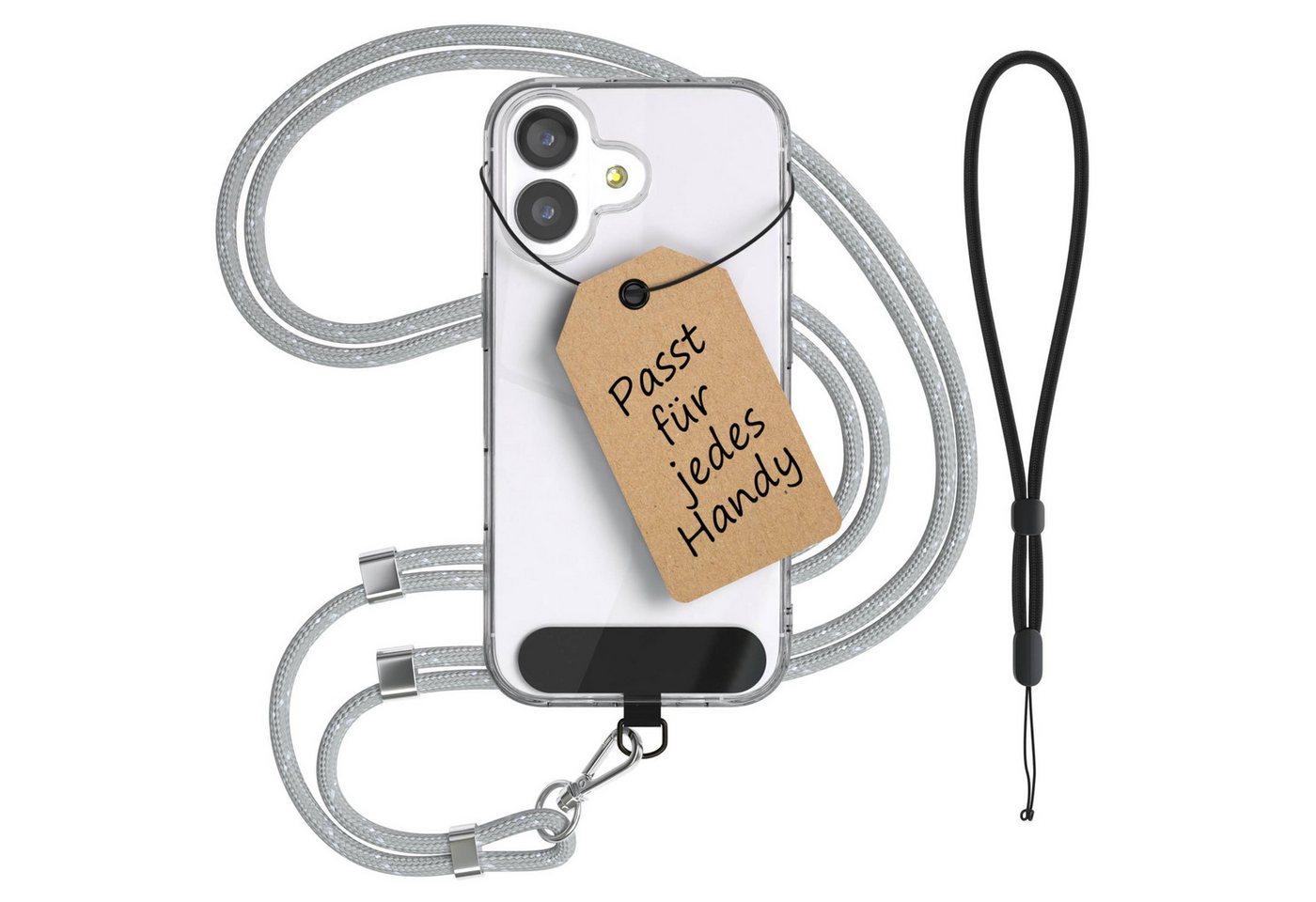 EAZY CASE Handykette Universal Handykette für alle Modelle zum Umhängen, Universale Handykette zum Umhängen für alle Modelle geeignet Schwarz Bild 2