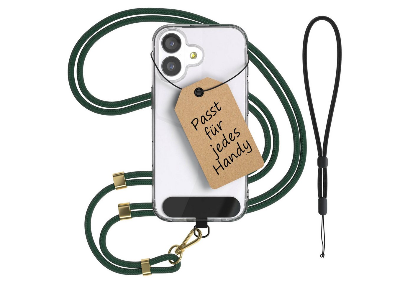 EAZY CASE Handykette Universal Handykette für alle Modelle zum Umhängen, Handykette LG Google Pixel Sony etc. Handyband Ring mit Karabiner Grün Bild 4