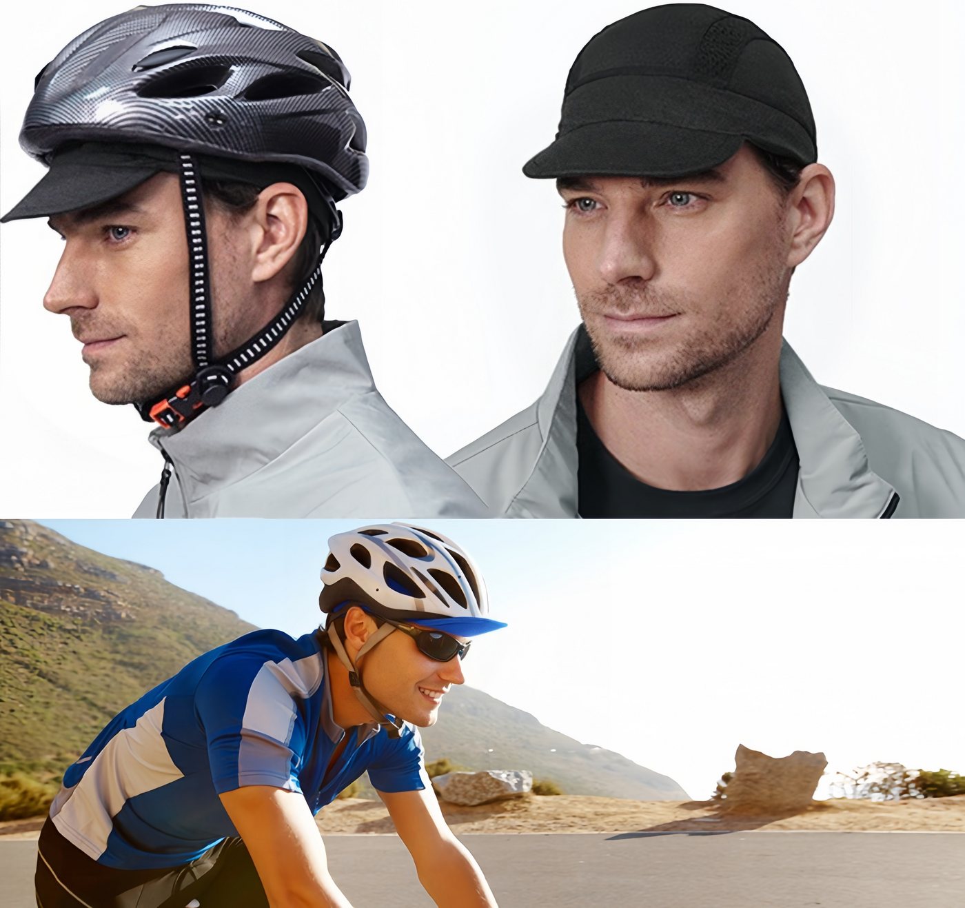 FOUORTUNATE-BEE Unterhelmmütze Fahrradkappe mit Schirm, Atmungsaktive Helmuntermütze UV-Schutz (1-St) Für Rennrad, MTB, Laufen und Outdoor Sport Damen Herren Bild 2