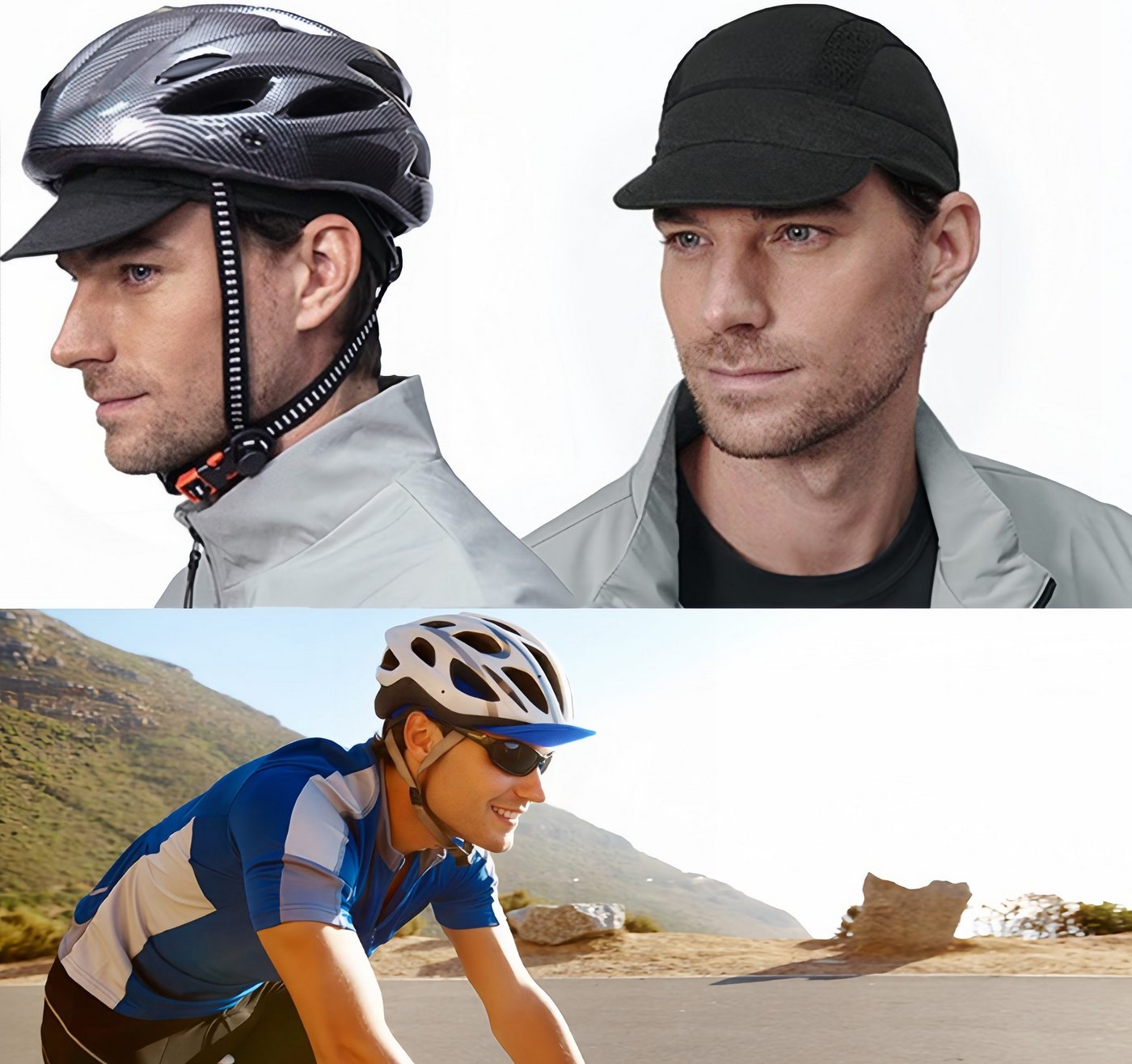 FOUORTUNATE-BEE Unterhelmmütze Fahrradkappe mit Schirm, Atmungsaktive Helmuntermütze UV-Schutz (2-St) Für Rennrad, MTB, Laufen und Outdoor Sport Damen Herren Bild 4