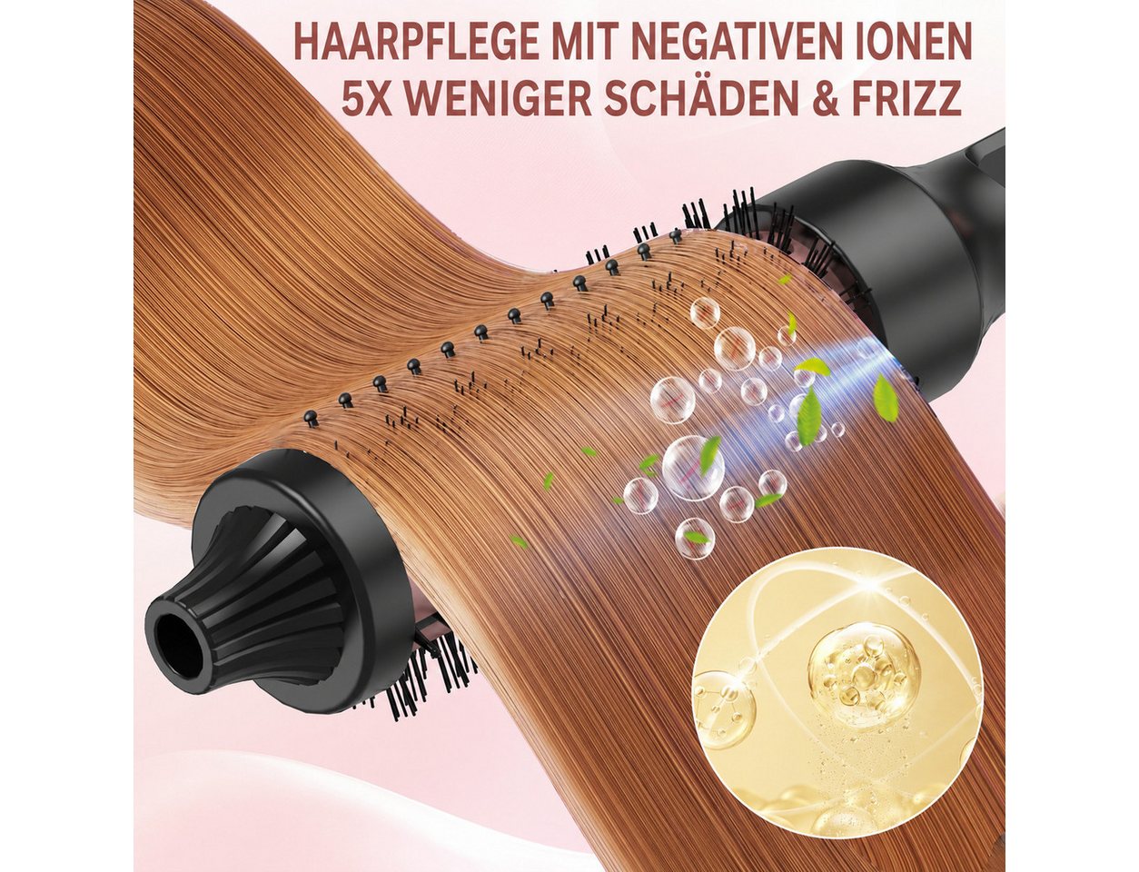 UKLISS Elektrohaarbürste 32 mm Thermobürste 200 °C – leichte professionelle Rundbürste, 3-in-1 Heißbürste mit Doppelspannung, ideal für Einsteiger & Reisen Bild 5