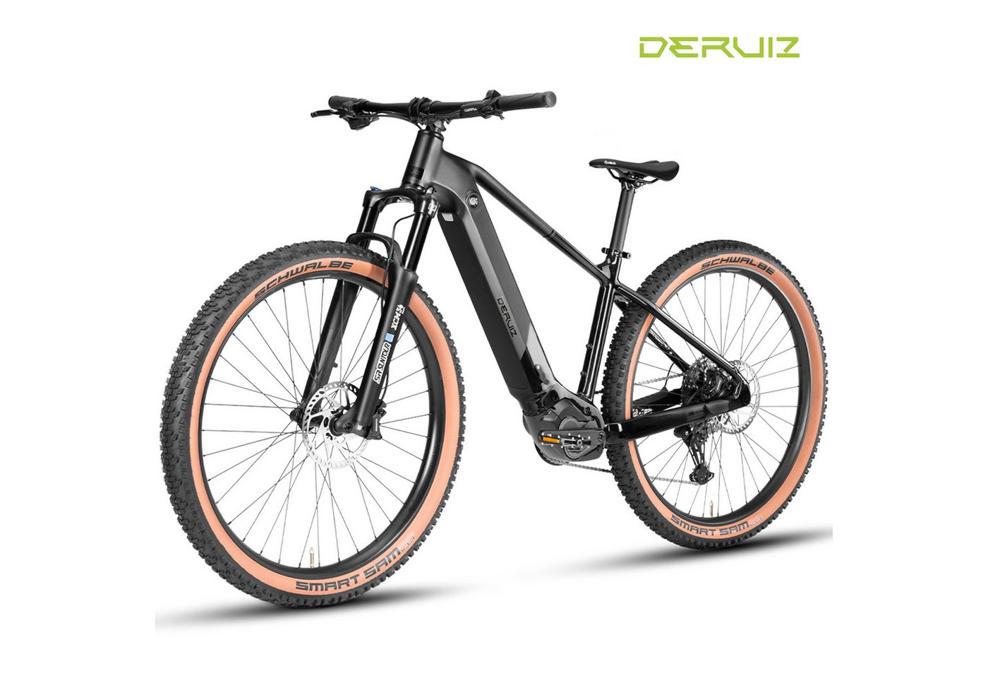DERUIZ E-Bike Mountainbike 29 Zoll, 110 Nm Mittelmotor, max. 180km, 6 Stufen, Bluetooth + APP, 11 Gang SHIMANO CUES ASLU6000T1R Schaltwerk, Kettenschaltung, Mittelmotor, 720 Wh, (Trittfrequenz- und Drehmomentsensor, Für Damen und Herren), Federgabel mit Lockout, Anfahrhilfe, Haltefunktion, bis zu 170 kg Bild 5