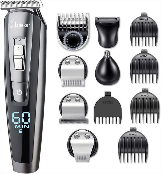 Scttomon Bartschneider RFC588, Haarschneideset Detailtrimmer 5in1 Schwarz