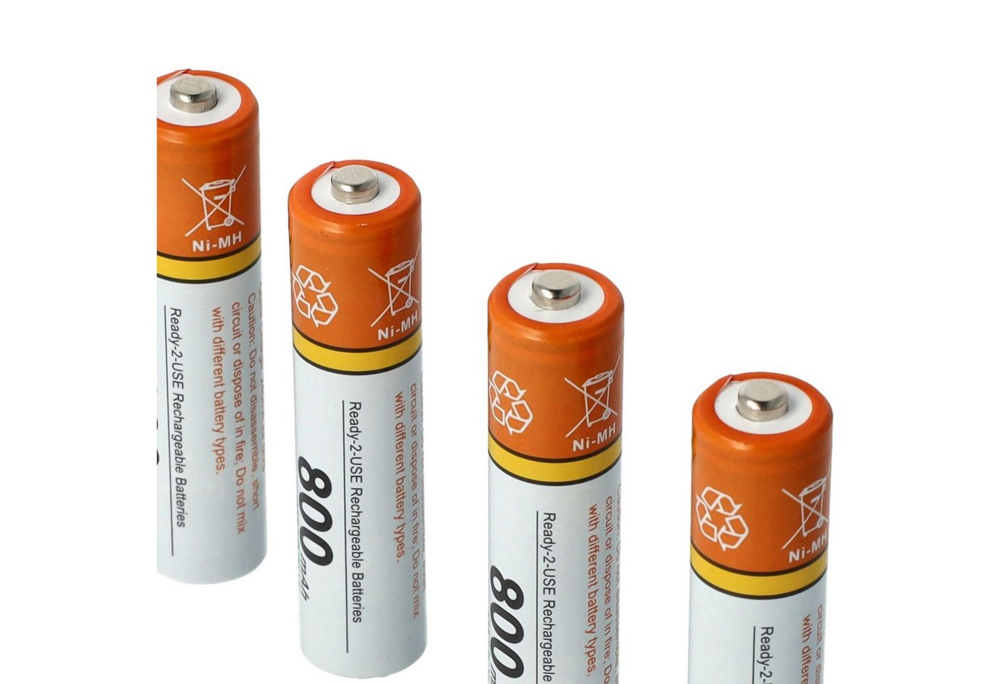 vhbw Akku passend für Gigaset Comfort 550HX, 500HX, 550, 500 Akku Akku NiMH 800 mAh (1,2 V, 4 St), Leistungsfähige Austausch-Akkus für Telefon, Festnetz oder schnurloses Bild 2