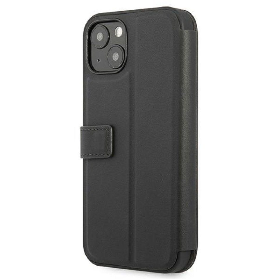 BMW Handyhülle iPhone 13 Mini Case Bookcase Echtleder schwarz 5,4 Zoll, Kantenschutz