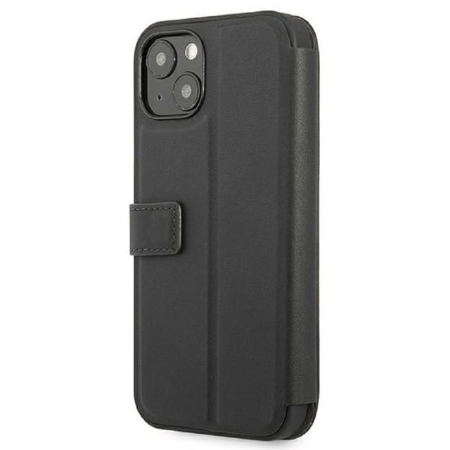 BMW Handyhülle iPhone 13 Mini Case Bookcase Echtleder schwarz 5,4 Zoll, Kantenschutz