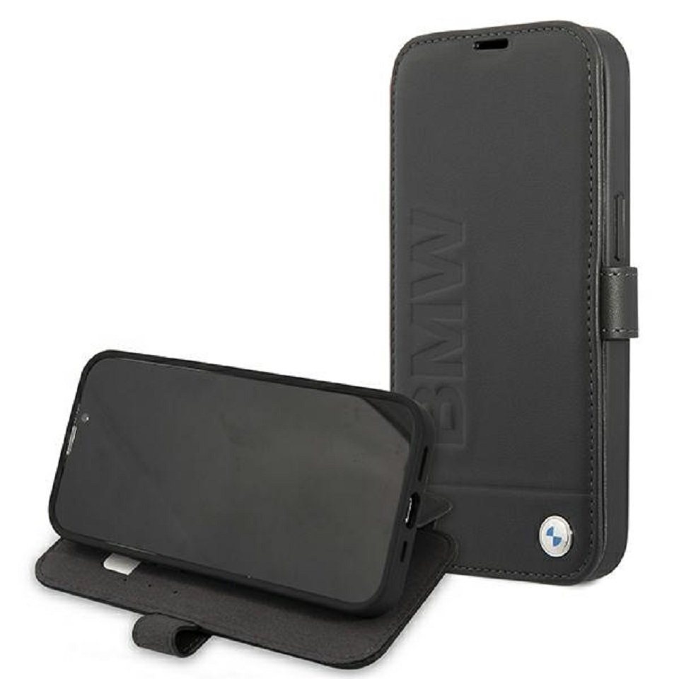 BMW Handyhülle iPhone 13 Mini Case Bookcase Echtleder schwarz 5,4 Zoll, Kantenschutz Bild 4