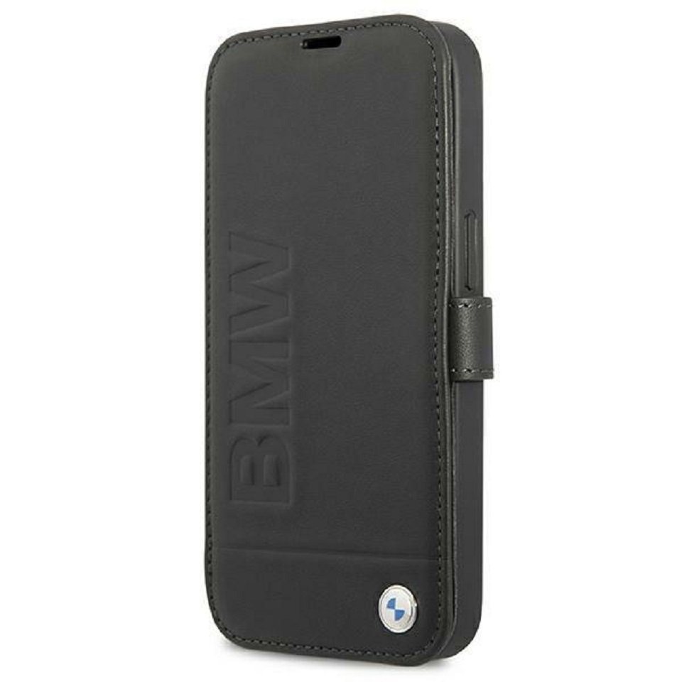 BMW Handyhülle iPhone 13 Mini Case Bookcase Echtleder schwarz 5,4 Zoll, Kantenschutz Bild 5