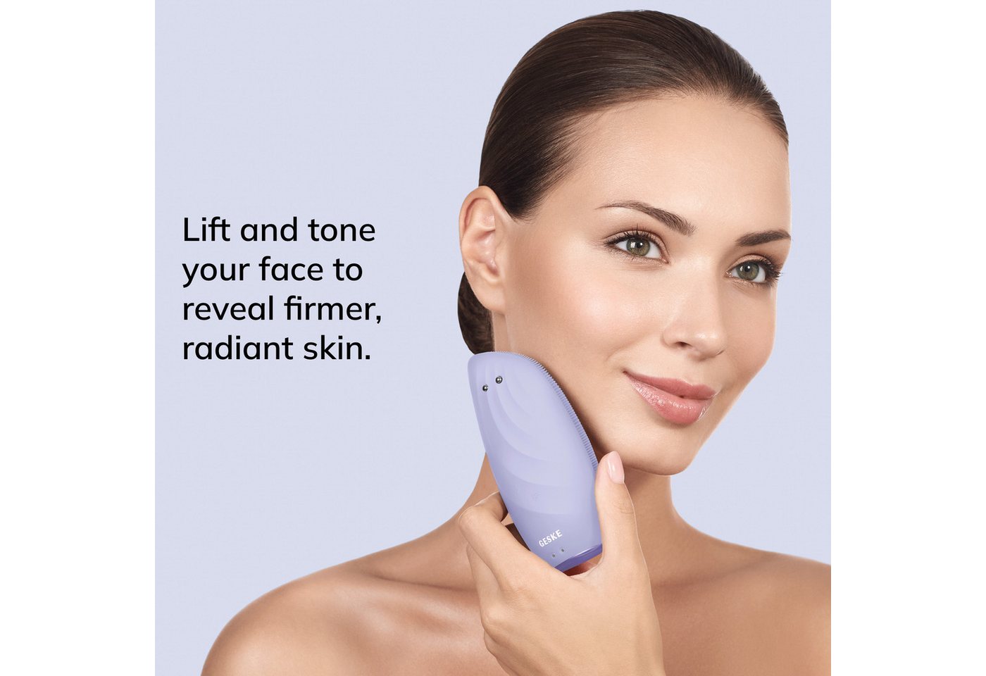 GESKE German Beauty Tech Elektrische Gesichtsreinigungsbürste SmartAppGuided™ Sonic Thermo Facial Brush & Face-Lifter 8 in 1, Packung (Gerät & USB-Ladekabel), 2-tlg., Gerät inkl. kostenloser APP (SmartAppGuided Device), Mit der GESKE App erhältst Du deine personalisierte Hautpflegeroutine. Bild 2