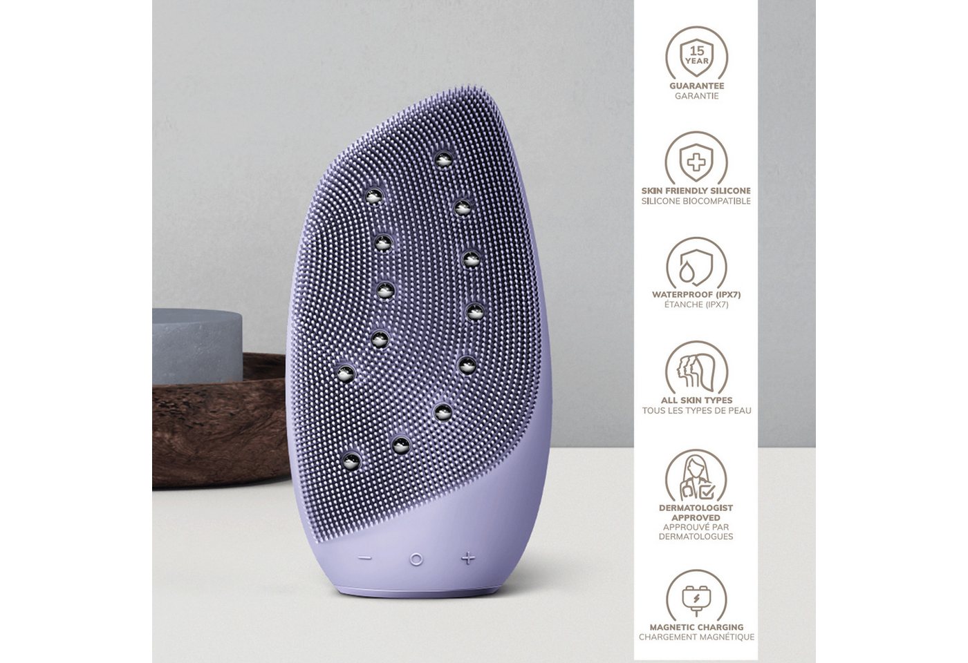 GESKE German Beauty Tech Elektrische Gesichtsreinigungsbürste SmartAppGuided™ Sonic Thermo Facial Brush & Face-Lifter 8 in 1, Packung (Gerät & USB-Ladekabel), 2-tlg., Gerät inkl. kostenloser APP (SmartAppGuided Device), Mit der GESKE App erhältst Du deine personalisierte Hautpflegeroutine. Bild 3