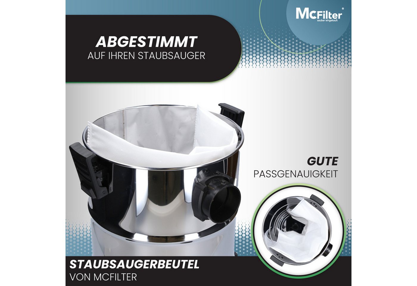 McFilter Staubsaugerbeutel (20 Stück) geeignet für Einhell, passend für ALLE Einhell 40 Liter Nass-Trockensauger, 20 St., Beutel - Typ DSM 45 Bild 5