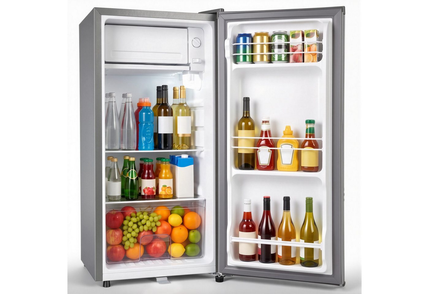 oyajia Kühl-/Gefrierkombination 73L Kleiner Kühlschrank mit Gefrierfach, 5 Temperaturstufen (0-10) BC-73, 83.5 cm hoch, 40.7 cm breit, Energieeffizient, leise, Kompakt Geräumig für Studentenwohnheim/Büro