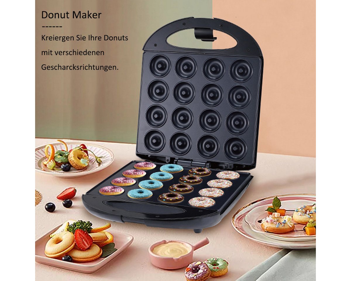 SOKANY Donut-Maker 5cm Mini-Donut-Maker für 16 Donuts, Antihaftbeschichtung, 1400 W, Automatische Temperaturregelung, BPA-frei Bild 3