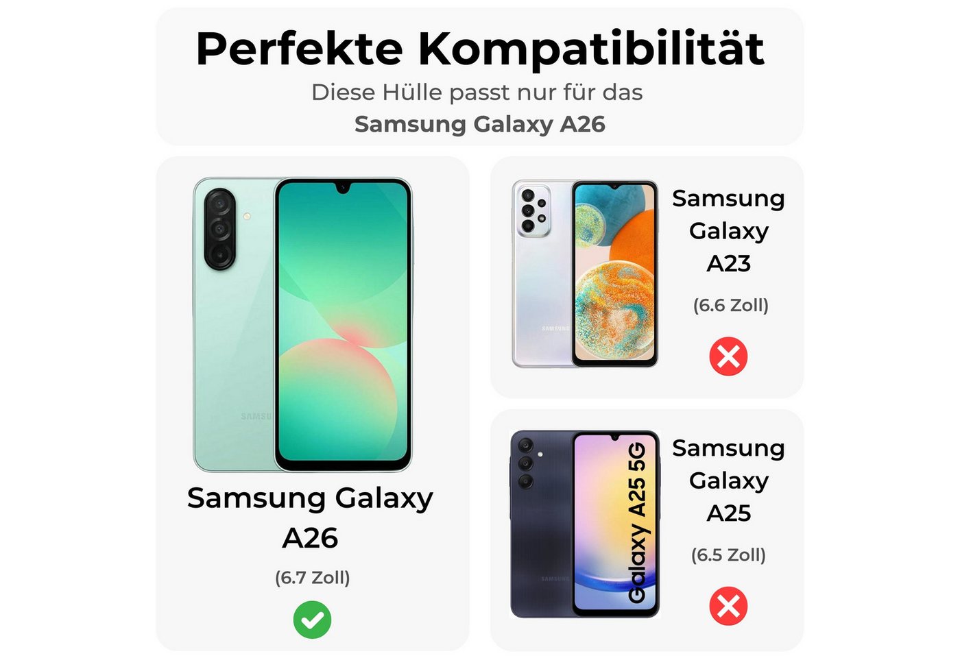 betterfon Handykette für Samsung Galaxy A26 Handyhülle mit Band & Kordel Bumper, Premium-Panzerung – stoßfest, kratzresistent & passgenau Bild 4