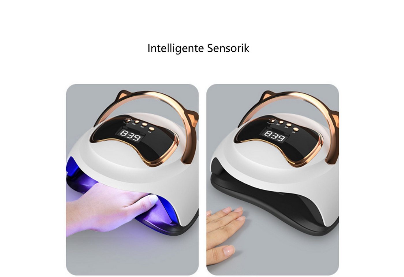 feinlux Lichthärtungsgerät Lichthärtungsgerät Nagellampe,UV-Beleuchtung Nageltrockner, 120W,4-stufige Zeitsteuerung, Intelligenter Sensor,LCD-Display,Tragegriff,36 Lampenperlen Bild 2