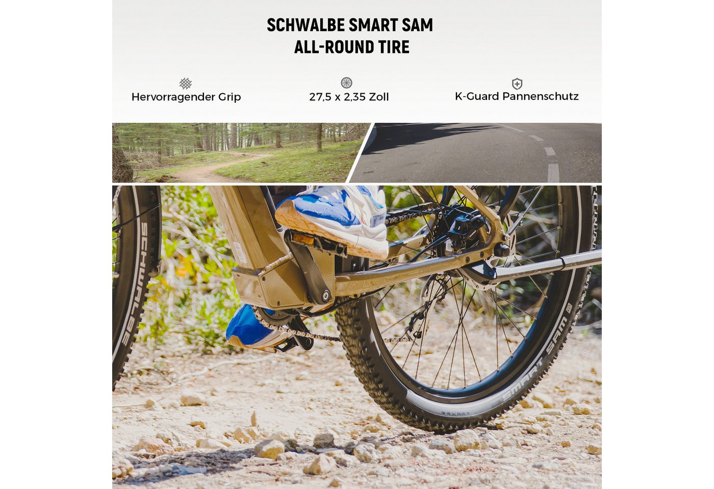 DERUIZ E-Bike Mountainbike 28 zoll Mountainbike für Damen und Herren, Elektrofahrrad 161km, 8 Gang SHIMANO Acera RD-M360 SGS Schaltwerk, Kettenschaltung, Heckmotor, 644 Wh Bild 3
