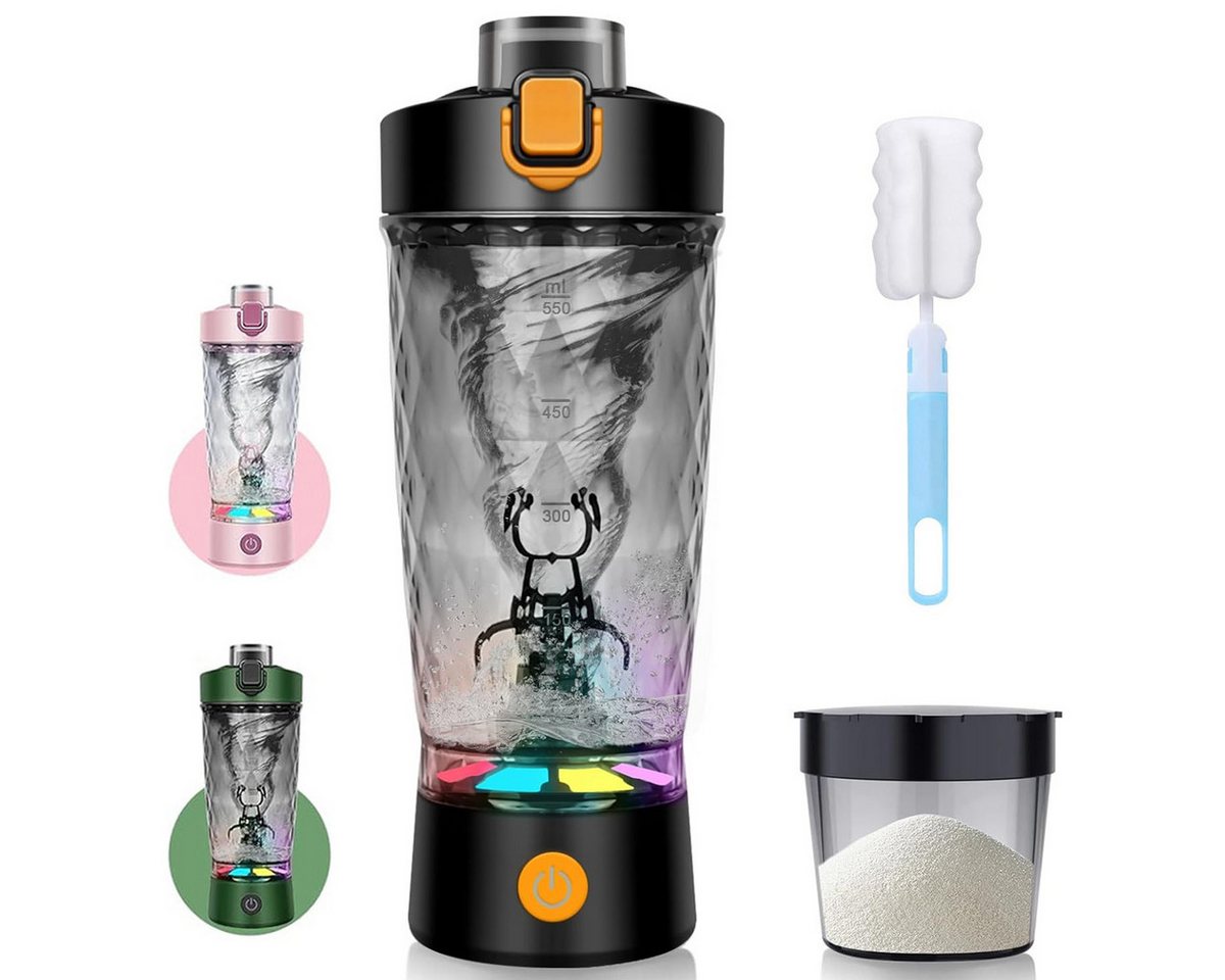 Vashoy Elektrischer Shaker Protein Shaker Elektrisch mit Pulverfach,650ml-Sportbecher, 3 W, BPA-frei, Drehzahl 7500rpm, für Potein Pulver und Milchshake Bild 3