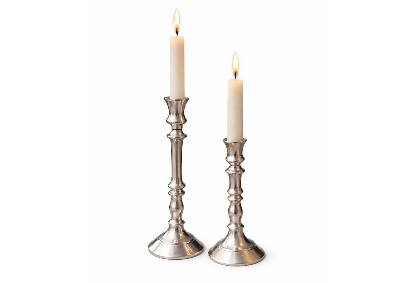 Mojawo Laterne 2er Set Tischkerzenständer Kerzenleuchter Metall Silber H21/31cm Bild 2